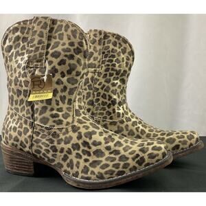 ROPER ~ Wear The West ~ Women’s 7 Tan Leopard Faux Leather Ingrid Cowboy Boots